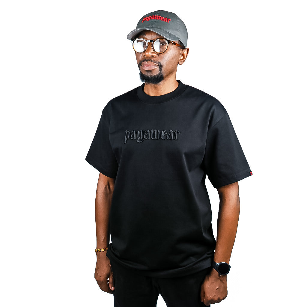 OBJECT: PAGA TYPOGRAPHY [STEALTH BLACK] [3D-SCULPTED] // REF: PW-01-0300