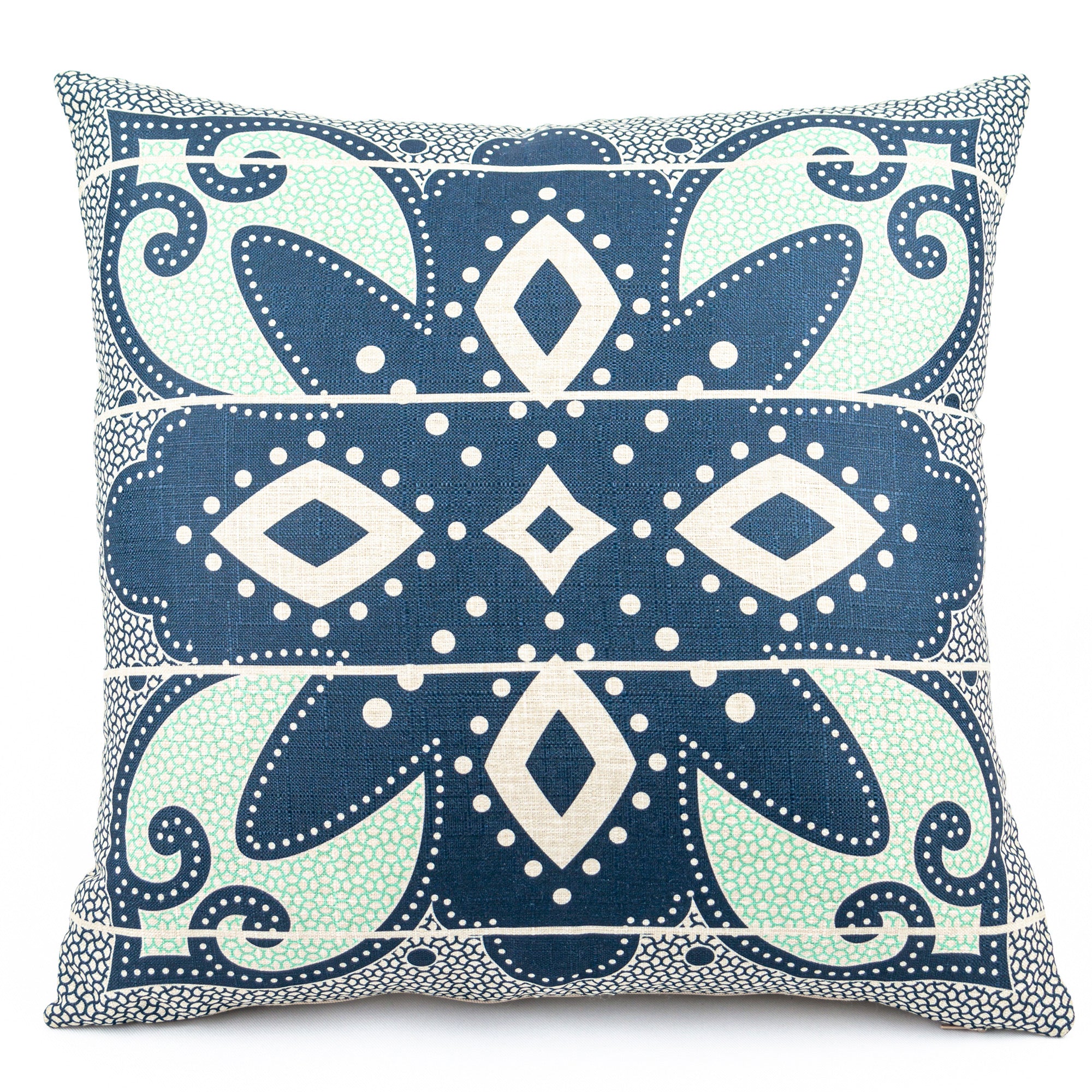 OBJECT: SPIRIT OF BASOTHO INDIGO & MINT BANDED [TWEED CUSHION COVER] // REF: PW-SS-TW215