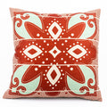 OBJECT: SPIRIT OF BASOTHO TERRACOTTA & MINT BANDED GEOMETRIC CUSHION COVER // REF: PW-SS-PL200