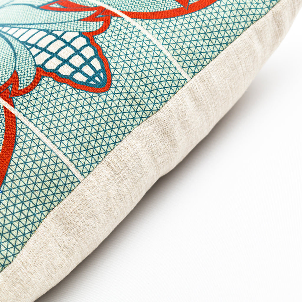 OBJECT: POONE EA BASOTHO SAGE & TERRACOTTA CUSHION COVER // REF: PW-SS-PL200