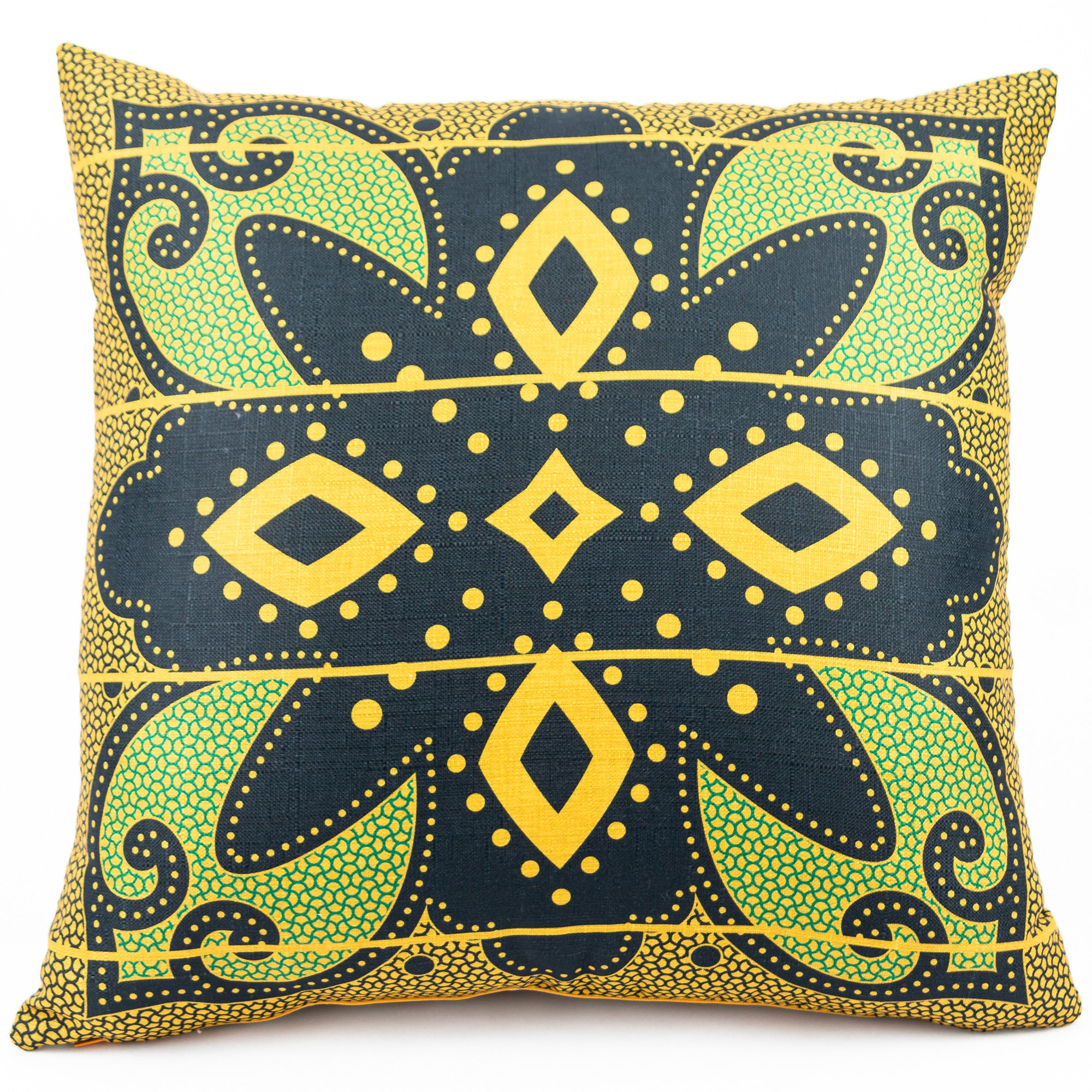 OBJECT: SPIRIT OF BASOTHO CHARCOAL & LIME CUSHION COVER // REF: PW-SS-PL200
