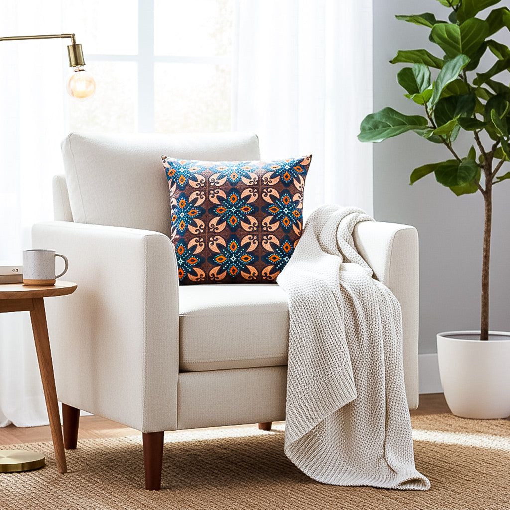 OBJECT: SPIRIT OF BASOTHO MIDNIGHT BATIK v2 CUSHION COVER // REF: PW-SS-TW215