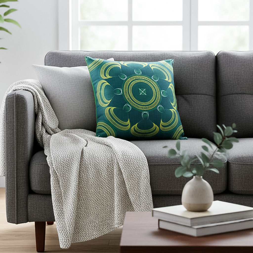 OBJECT: NALELI EA BASOTHO EMERALD [TWEED CUSHION COVER] // REF: PW-SS-TW215